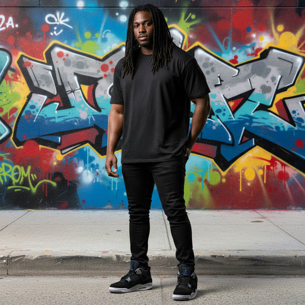 *7XL* SHORT SLEEVE T-SHIRT (BLACK)