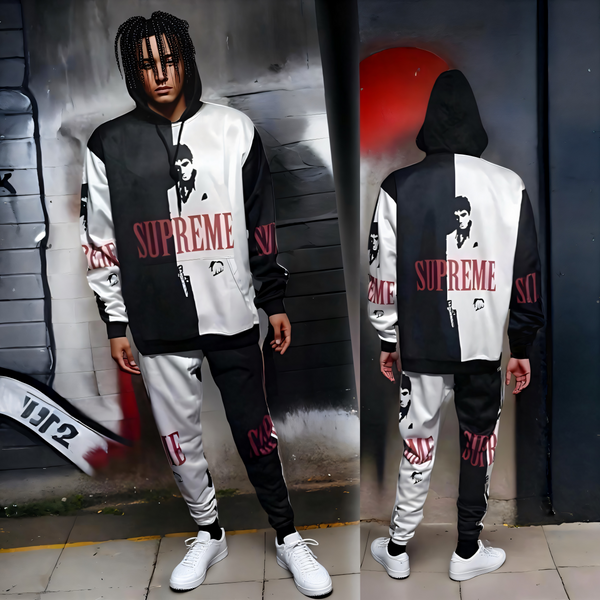 ^$UPR3M3 SCARFACE^ JOGGER SWEATSUIT (HOODED) (FLEECY SOFT LINED)
