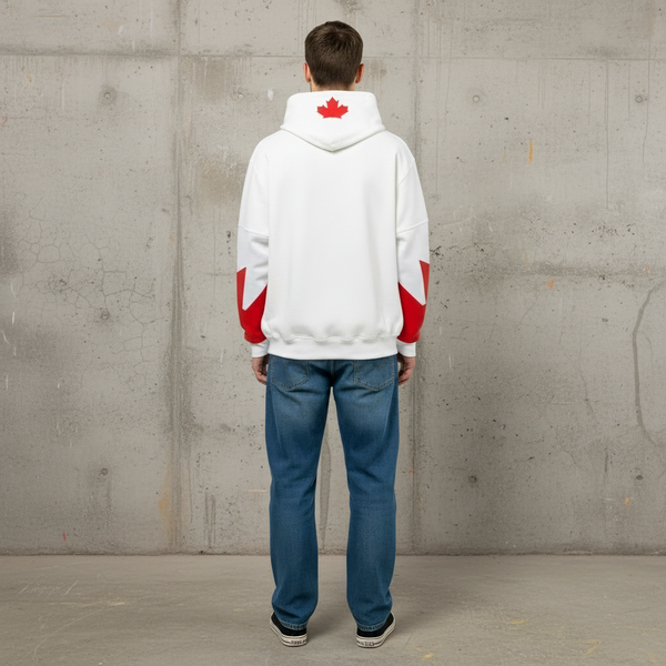 *ALL HEART* ~World Juniors Team Canada~ (WHITE-RED) •PULLOVER HOODIES• (Cut & Sew / Embroidery)