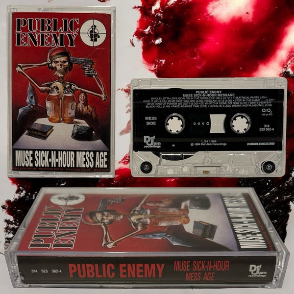 •PUBLIC ENEMY ~ MUSE SICK-N-HOUR MESS AGE• ~1994 OG PRESSING~ (CASSETTE TAPE)