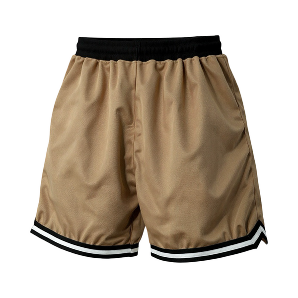 *Brown Mesh Shorts* (Lined) (Zip Pockets)