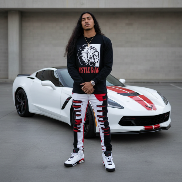 *HUSTLE GANG* (BLACK) ~SCARFACE THEME~ LONG SLEEVE T-SHIRT