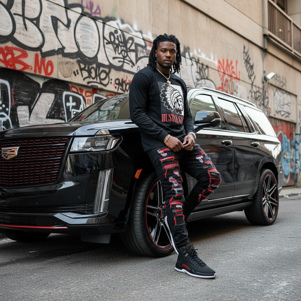 *HUSTLE GANG* (BLACK) ~SCARFACE THEME~ LONG SLEEVE T-SHIRT