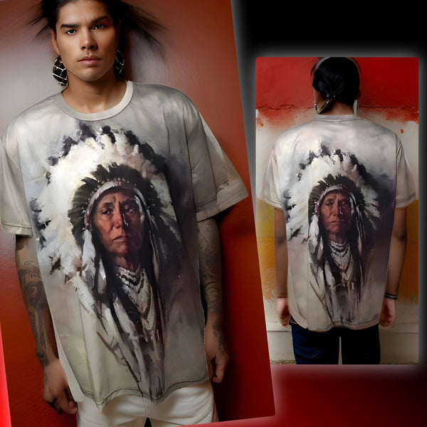 ^NATIVE AMERICAN^ ~DOUBLE SIDED PRINT~ LIGHTWEIGHT SUMMER T-SHIRTS