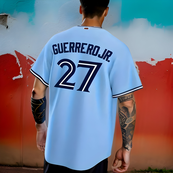 ^TORONTO 27^ Button up Baseball Jerseys (Stitched Logos & Numbers)