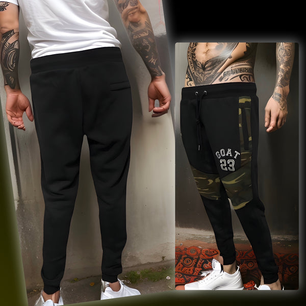 ^23 GOAT^ CAMOUFLAGE LUXURY JOGGER SWEATS (CUT & SEW) (EMBROIDERED LOGO)
