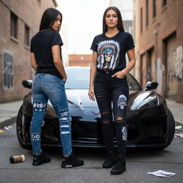 *DGA* (BLACK) ~ORIGINAL AMERICAN~ WOMEN'S TEES (REGULAR SIZES)