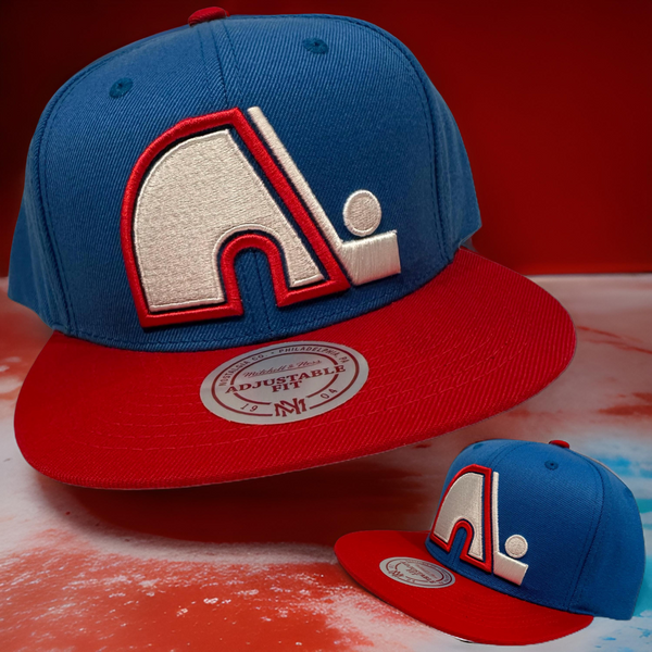 *Quebec Nordiques* snapback hats by Mitchell & Ness