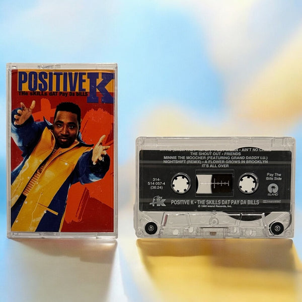 •POSITIVE K ~ THE SKILLS DAT PAY DA BILLS• ~1992 OG PRESSING~ (CASSETTE TAPE) (1)