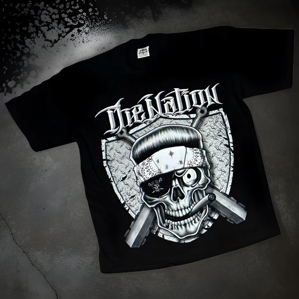 *<SC>* (BLACK) ~THE NATION~ HEAVY COTTON JUMBO PRINT TEES