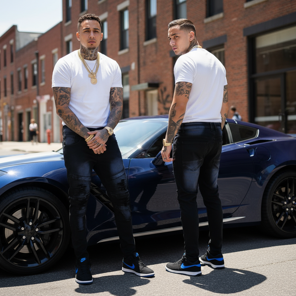 *ONE CULTURE* ~MOTO STYLE~ •RIPPED DENIM JEANS•