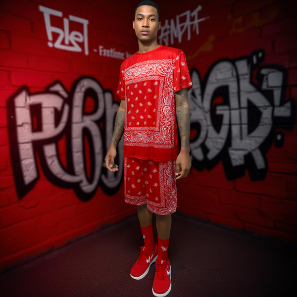 •RED BANDANA• ~Matching summer outfits~ (Activewear) *T-Shirt & Shorts*