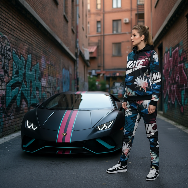 •SWOOSH• (FLORAL) WOMEN’S JOGGER SWEATSUITS (FLEECY SOFT LINED)