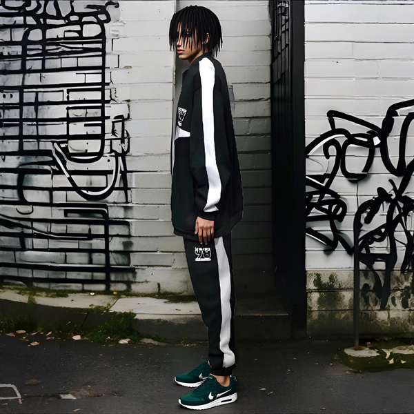 ^SEAN JOHN^ (*GREEN-MULTI*) POLYESTER COLLARED ZIP UP TRACKSUITS (XB SIZED)