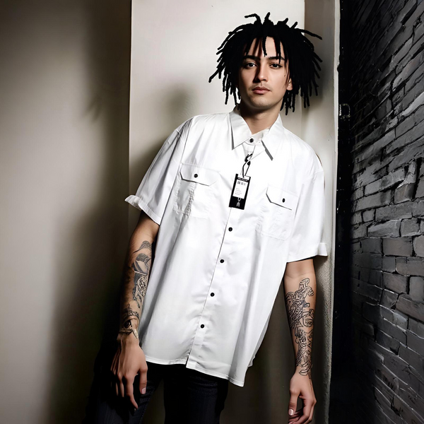 ^ABLANCHE^ *WHITE* BUTTON UP COLLARED DRESS SHIRT (5XL)