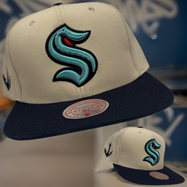 *Seattle Kraken* snapback hats by Mitchell & Ness