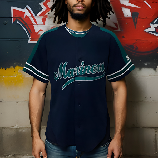 ^SEATTLE MARINERS^ ~PRE-LOVED~  VINTAGE 90'S BASEBALL JERSEY BY STARTER