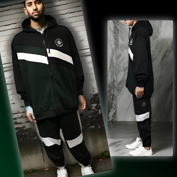 ^SEAN JOHN^ (GREEN-MULTI) POLYESTER HOODED ZIP UP TRACKSUITS (XB SIZED)