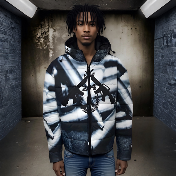 ^204 LA FAMILIA^ ~TEAM AK~ WINTER PUFFER ZIP UP JACKET (HOODED)