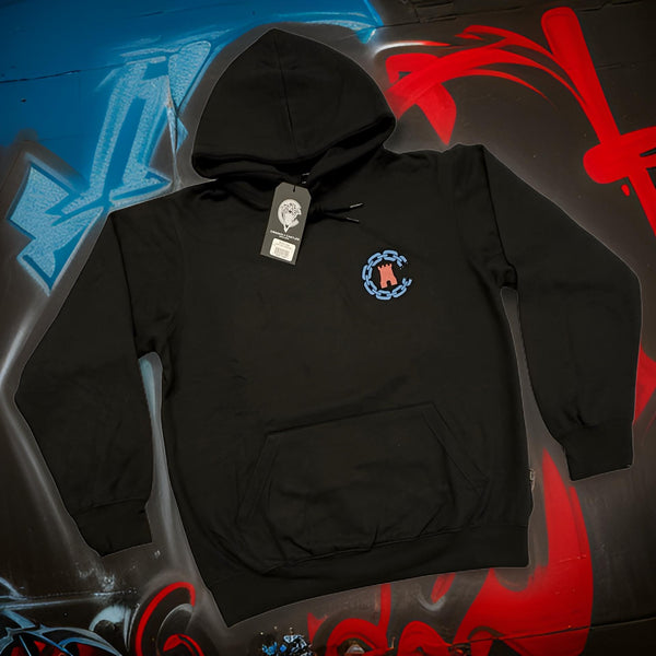*CROOKS & CASTLES* (BLACK) ~BANDITO CHAIN GROUP~ TWO SIDED PRINT PULLOVER HOODIES FOR MEN