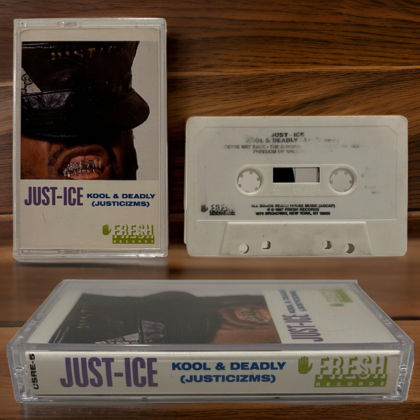 •JUST-ICE ~ KOOL & DEADLY (JUSTICIZMS) ~1987 OG PRESSING~ (CASSETTE TAPE)