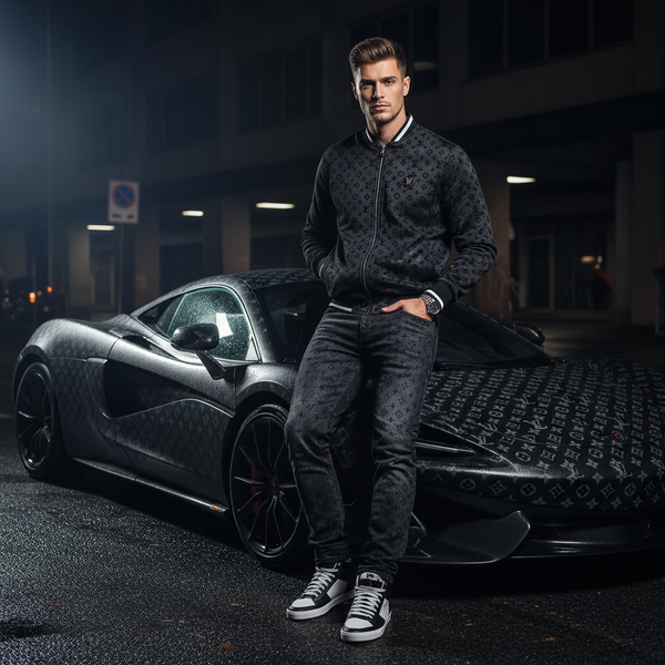 *FRENCH DESIGNER* ~zip up lightweight track style jacket~ (ASIAN 3XL)