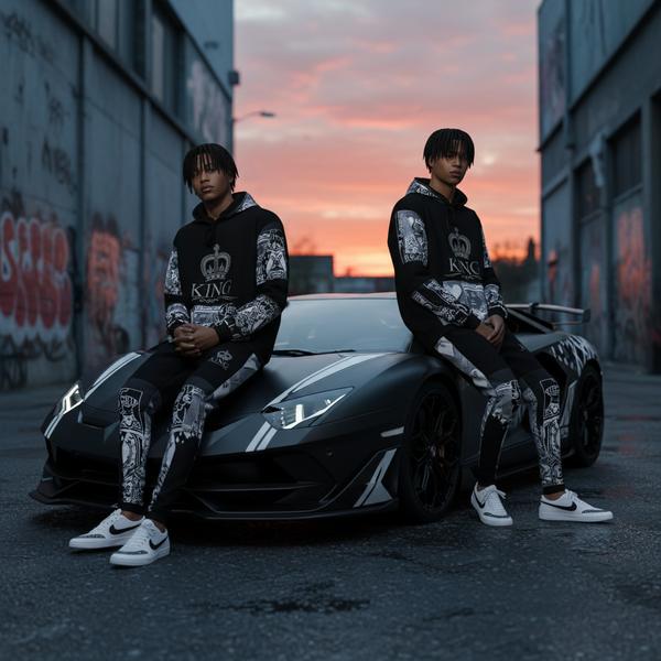 •KING OF HEARTS• LUXURY JOGGER SWEATSUITS (CUT & SEW) (EMBROIDERED LOGOS)