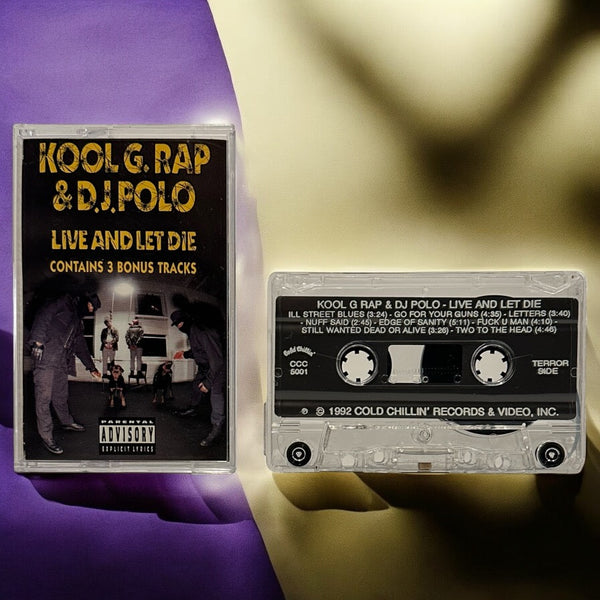 •KOOL G. RAP & D.J. POLO ~ LIVE AND LET DIE• ~1992 OG PRESSING~ (CASSETTE TAPE) (4)