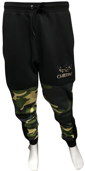 ^CHIEFIN’ ADI-FEATHER^ (GREEN CAMOUFLAGE) LUX JOGGER SWEATPANTS (CUT & SEW)