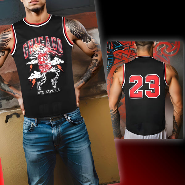 ^CHICAGO 23 HIS AIRNESS^ Basketball Jerseys (Stitched Logos & Numbers)