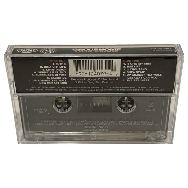 •GROUP HOME - LIVIN’ PROOF• ~1995 OG PRESSING~ (CASSETTE TAPE) (TAPE POPPED & NEEDS REPAIR)
