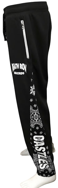 ^CROOKS & CASTLES^ (BLACK) DEATH ROW *BANDANA* JOGGER SWEATPANTS (COLLABS)