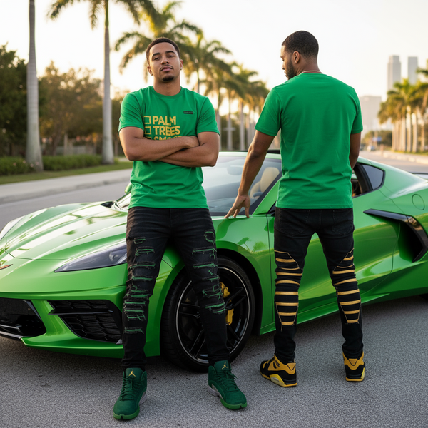 *TRUKFIT* (FERN GREEN) ~PALM TREES~ SHORT SLEEVE T-SHIRTS