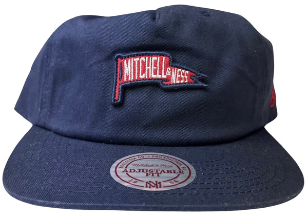 *Mitchell & Ness* soft shell snapback hats (Navy-Red)