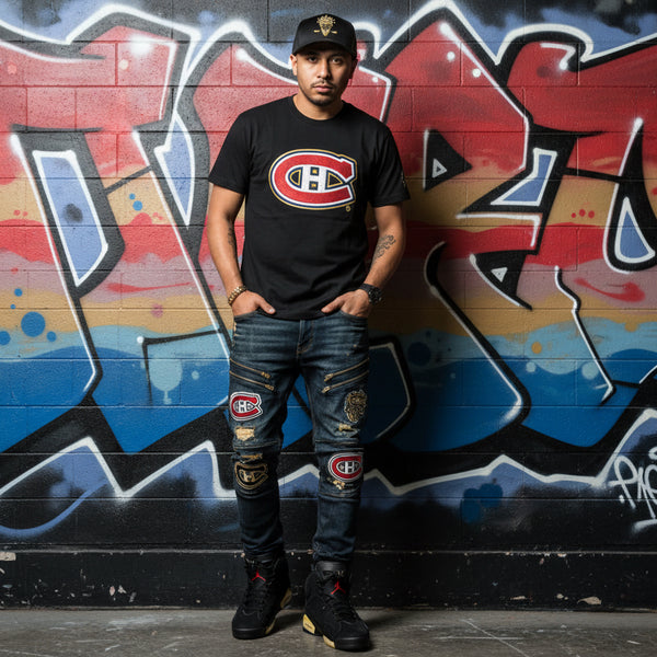 *Montreal Canadiens* ~Pro Pinch Fit Curved Beak SnapBack Hats by Mitchell & Ness~
