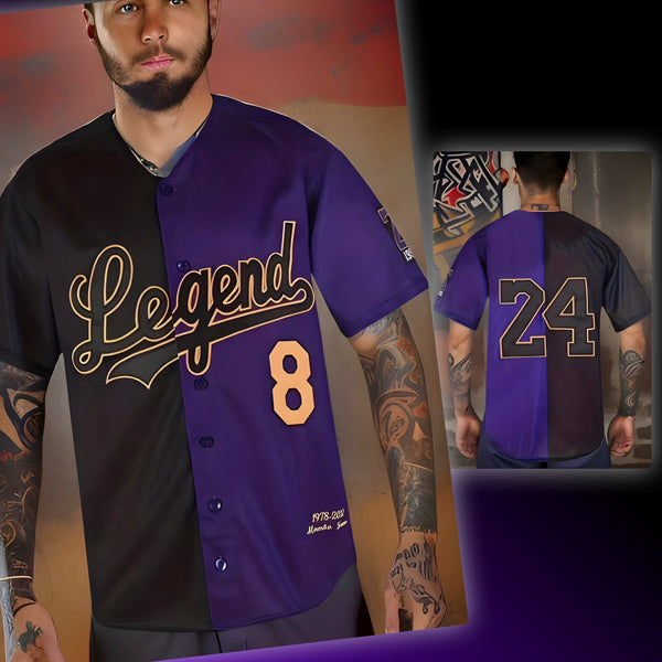 ^LEGEND 24/8^ Button up Baseball Jerseys (Stitched Logos & Numbers)