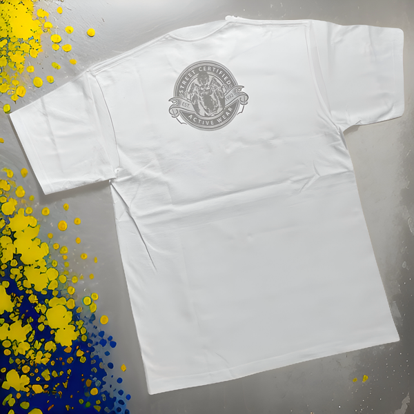 *<SC>* (WHITE) ~CURRY 3-POINT WARRIOR~ JUMBO PRINT TEES (HEAVY COTTON)