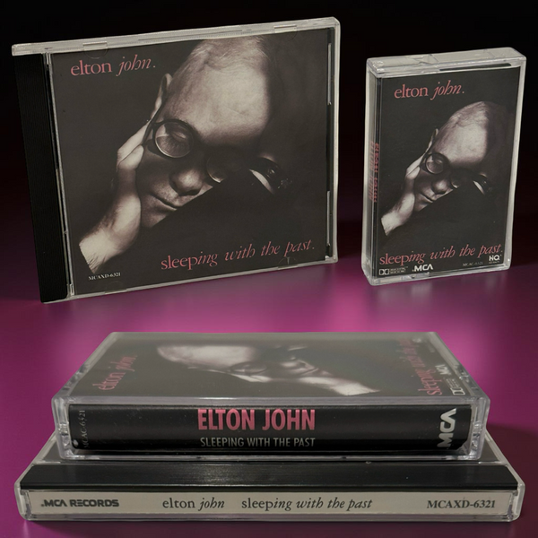•ELTON JOHN - SLEEPING WITH THE PAST• ~1989 OG CANADIAN PRESSINGS~ (CD & CASSETTE TAPE)