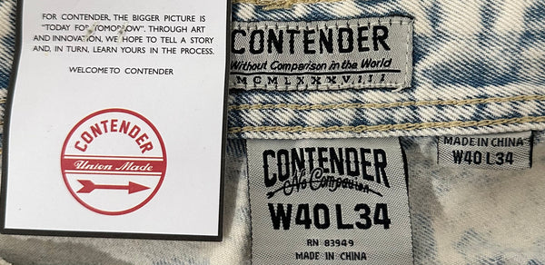 *CONTENDER* •Slim Straight• ~Denim Jeans~ (ICE WASH) (40”x34”)