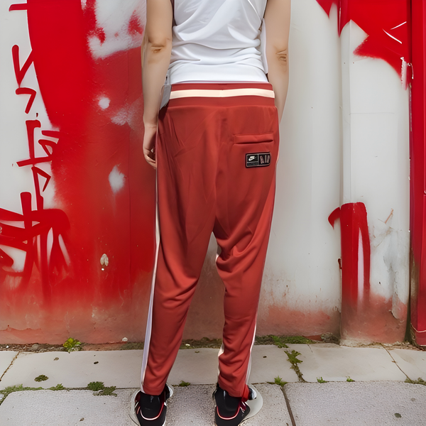 ^NIKE^ (RED) LOOSE FIT / STRAIGHT LEG TRACKPANTS