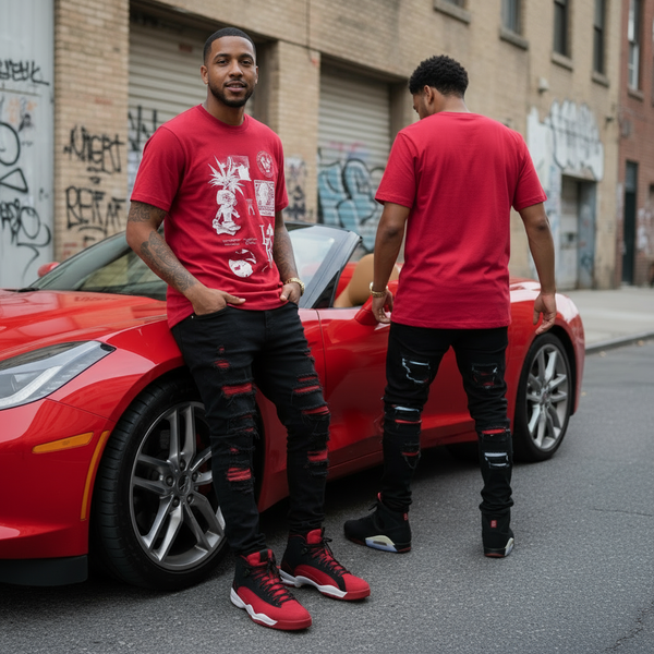 *LRG* (RED) ~HUSTLE & GROW~ SHORT SLEEVE T-SHIRTS