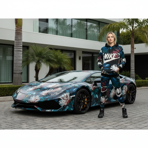 •SWOOSH• (FLORAL) WOMEN’S JOGGER SWEATSUITS (FLEECY SOFT LINED)