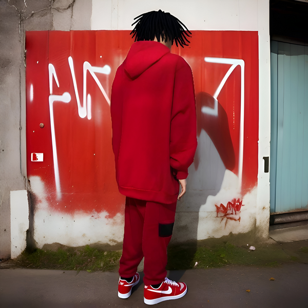 ^SEAN JOHN^ (RED-MULTI) POLYESTER HOODED ZIP UP TRACKSUITS (XB SIZED)
