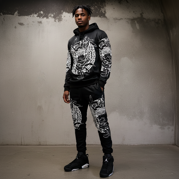 *C&C* (BLACK) JOGGER SWEATSUITS (FLEECE LINED)