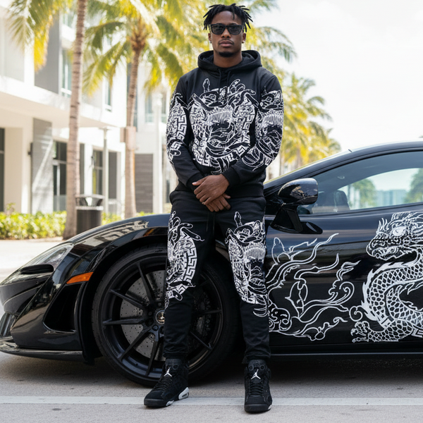 *C&C* (BLACK) JOGGER SWEATSUITS (FLEECE LINED)