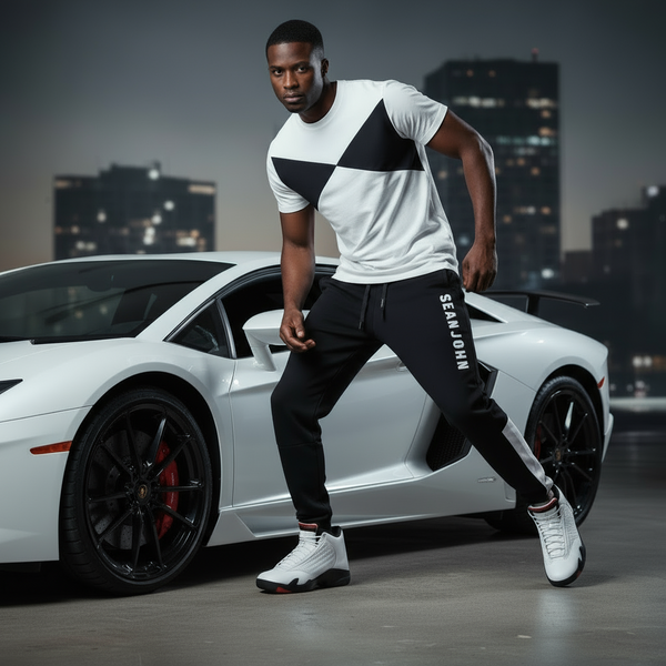 *SEAN JOHN* (BLACK) •POLYESTER JOGGER SWEATPANTS• (XB SIZED)