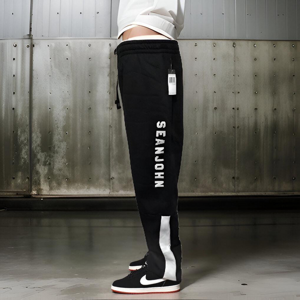 ^SEAN JOHN^ (BLACK) POLYESTER JOGGER SWEATPANTS (XB SIZED)