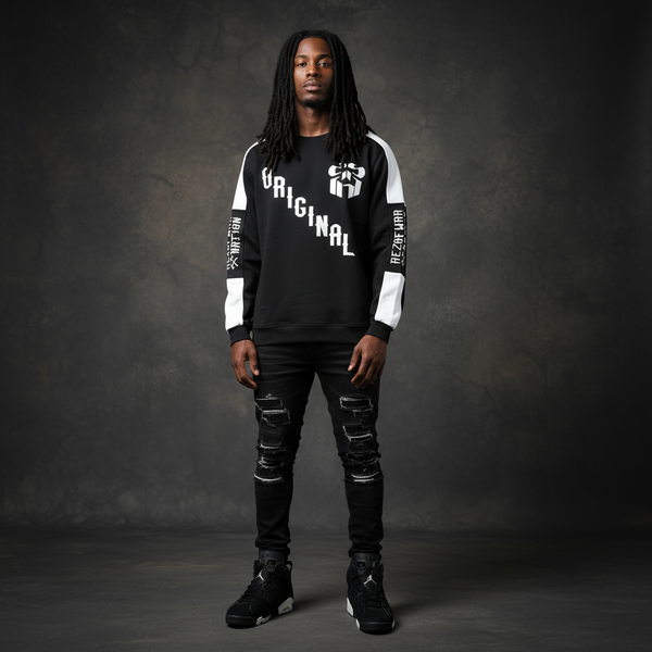 *REZOFWAR NATION* ~ORIGINAL~ Luxury cut & sew embroidered pullover crewneck sweatshirts