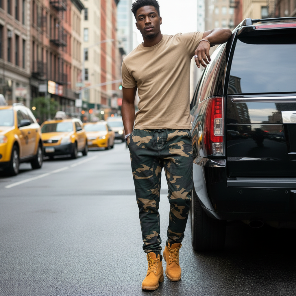 *WT02* Camouflage Joggers Pants (XL-Waist 32”)