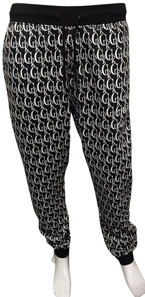 ^CROOKS & CASTLES^ (BLACK-MONOGRAM) *TIMELESS LUX AOP* SWEATPANTS